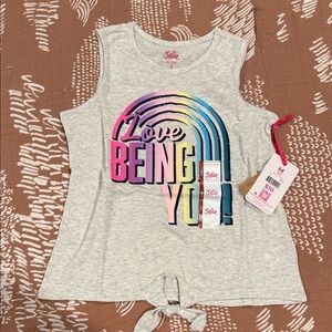 JusticeHeather Gray Tank with Colorful Graphic